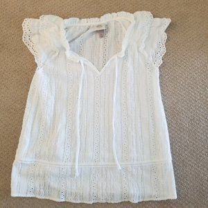 Knox Rose White Eyelet with Flutter Sleeves Size XS